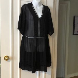 Bohemian style sheer dress with detachable slip